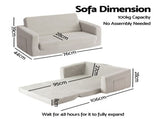 Artiss 2-in-1 Sofa Foam Couch with Side Pocket Light Grey SBED-M-FLOOR-KIDS-GY