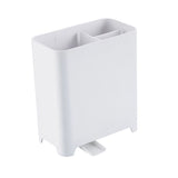 1Pc White Iron and Ceramic Flatware Holder for Kitchen Counter Storage V1366-AZ2-W-21605