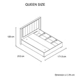 Queen 4 Pcs Bedroom Suite with Tallboy Fabric Upholstery MDF Combination of Champagne and Black V43-BDS-MAXL-4PC-TBY