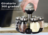Spice Organizer 360&deg Rotatable With 6 Spice Jars Glass Jars 6 Spice Jars on Rack V1188-MS101-01883-1