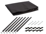 Camping Windbreak with Clear Windows & Carry Bag 725x140cm Black Outdoor Privacy Shelter V63-953281
