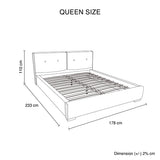 Estella Queen Bed Frame Fabric Upholstery KD Slat in Black V43-BED-ESTL-Q