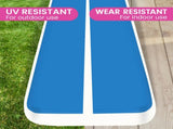 Powertrain Airtrack 20cm Thick 8m x 1m Inflatable Gymnastics Tumbling Mat Air Track - Blue IFM-0801-BUWH
