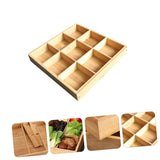 Drawer Organizer - Sorting Box with 9 Compartments - Bamboo Tea Box - Small Storage Trays - Desk V1189-WXF-260203-00465