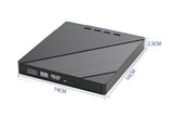 7 in 1 External CD DVD Drive USB 3.0 Burner Writer with Card Reader for Laptop V1263-JX-6360