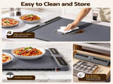 Devanti Food Warming Mat 80cm Electric Food Warmer Roll Up Buffet Tray Grey FWM-8D-GY