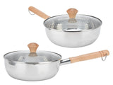 Saucepan Stainless Steel Pot Supplement Food Pot with Single Handle Cover for KitchenSmall V1294-YM0901-3118210166512