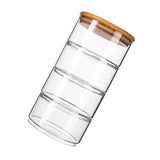 4pcs Stackable Glass Jars with Lid Storage Bowls for Fruit Salad Family Use V1263-JX-5940