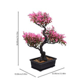 Pink Artificial Bonsai Plastic Fake Potted Plant for Home Decor Living Room Kitchen Office V1369-AZ3-W-15693