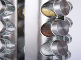 Modern stainless steel round rotating spice rack with 12 empty glass jars V888-ELOSUNG26113