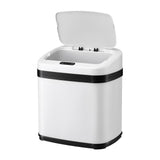 Devanti 15L Motion Sensor Bin Touchless Bins Soft-Close Rubbish Trash Can White SB-E-15L-WH