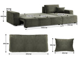 Sarantino Caliana Reversible L Shape Sofa Bed with Storage & Backrest - Green SOFA-MLM-326-GN