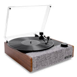 Victrola Eastwood II Turntable - Walnut Bundled Majority D40X Bluetooth Speakers V398-VTA-74-WLN-MY