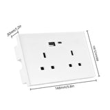 WiFi Touch Light Switch Smart Socket Flameproof Glass Panel Power Failure Memory APP and Voice V1294-YM0901-HS7879W-UK