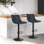 Artiss 2x Bar Stools Vintage Leather Swivel Gas Lift Black BA-K-0224-BKX2