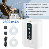 Aquarium Oxygen Pump Black USB Rechargeable Air Pump for Fish Tanks and Bait Buckets with 2 Outlets V178-59153