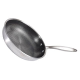 Honeycomb Non-Stick Stainless Steel Frying Pan Plated Silver for Even Heat Distribution V1366-AZ2-W-13965