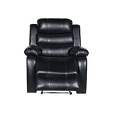 Chelsea 1R Seater Finest Leatherette Recliner Feature Console LED Light Ultra Cushioned V43-REC-CHLS1RBL