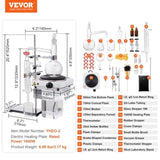 Essential Oil Distillation, 500ml Distillation Apparatus, 3.3 Boro Lab Glassware Distillation V952-JYTQBLZZJPDJRG1A4V3