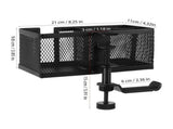 Black Desktop Organizer with Multiple Compartments for Home Office, Tech Accessories, and Stationery V1370-AZ4-14784