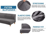 Real Velvet Futon Cover Armless Sofa Covers Bed Stretch Couch Slipcover Furniture Protector Thick V1259-DP01-A-4444