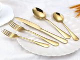Gold Silverware Set for 8, 40-Piece Gold Flatware Set Stainless Steel Cutlery Kitchen Utensil Set V1258-DP02-C-1089