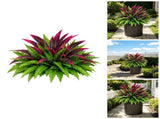 2 Pcs Plants,60x22cm Silk Dracaena Persian Leaf Bush,UV Resistant Artificial Greenery for V1369-AZ3-W-14827