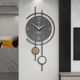 Gray Gold Geometric Wall Clock Modern Wall Clock Home Decor Clock Silent Clock V1347-115-GOL-04847
