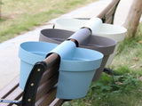 2PCS Grey Color Guardrail Saddle Pot Thickened PP Resin Hanging Saddle Railing Planter for Office V1294-YM0901-210508TW0135