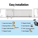 LockMaster Electric Sliding Gate Opener 1200KG Auto Remote Hardware Kit Rail 4M GO-DSR1200-SV-RX2