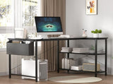 Levede L Shaped Computer Desk Corner Desk Black DH1052-100-BK