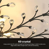 Crystal Chandelier LED Ceiling Light , 4 lights, Black V178-23721