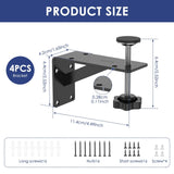 4 Pcs Undermount Sink Brackets, Heavy Duty Adjustable Iron Support Brackets, Black 11cm V1188-MS-721-132