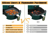 4Pcs 9 inch Fryer Silicone Liners, Square Fryer Liner for 6-9 QT Fryer,Reusable Large V1370-AZ4-00724