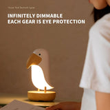 Cute Bird Night Light Desk Lamp with Woodern Base,Bedroom Living Room Decorations Gifts for V1369-AZ3-W-01208