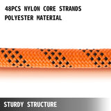 1.43cm Double Braid Polyester Rope 6096cm Nylon Pulling Rope 498.95kg High Force Polyester Load V952-DLSBZ16MMX61M0001V0