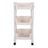 Mobile Utility Cart On Wheels Compact Movable Storage Book Shelves Trolley Rack Cart Organizer 3 V1294-YM0901-3117240283012