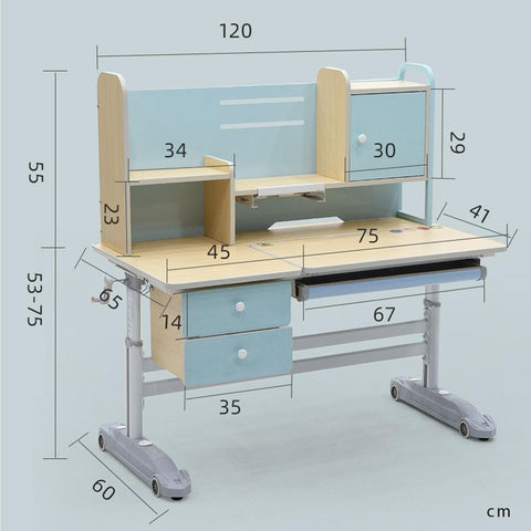 Height Adjustable Children Kids Ergonomic Study Desk Only 120cm Blue AU V255-XSM020-BLUE