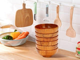 6 Pcs Wood Bowls Serving Tableware for Rice, Soup, Dip, Coffee, Tea, Decoration Wooden Salad Bowl V1369-AZ3-W-08323
