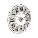 Large Antique White Roman Numeral Wall Clock 84cm V637-11053CLK
