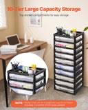 Plastic Storage Organizer 10-Tier Large Capacity with Organizer Top Black Frame V952-JTZCCHTZ10CJWVVC4V0