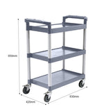 SOGA 2X 3 Tier Food Trolley Portable Kitchen Cart Multifunctional Big Utility Service with wheels FOODCART1522X2