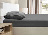 Ramesses 2000TC Bamboo Embossed Fitted Sheet Combo Set Charcoal Single V442-KIT-FITTEDSS-2000TCBAMBOO-CHARCOAL-SB