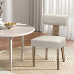 Artiss Dining Chairs Set of 2 Linen Fabric Wooden Beige UPHO-C-DIN-02-FA-BGX2