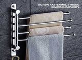 Home Hotel Bathroom Space Aluminum Moveable Multiple Rod Towel Rack Holder Storage Organizer4 Rods V1294-YM0901-3112200041812