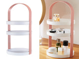 3 Layers Round Storage Rack Integral Handle 3 Layer Storage Round Stand for Bathroom Pink V1294-YM0521-3117230079013