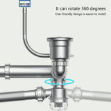 Flexible Pipe Set Convenient for Kitchen Sink Space Saving Drain Solution With Clear Backflow V1370-AZ4-12557