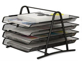 Office Desk Document Tray Mesh Bracket Paper Letter Shelf Holder Black Metal for Home Study School 4 V1294-YM0716-3117220109813