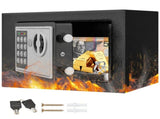 Digital Safe Box 6.4L, Electronic Security Safe with Keypad & 2 Emergency Keys, Steel Cash & V1181-OF014-BK