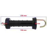 10x Electric Fence Gate Handle Compact Insulated Spring Handles with Hook Black V201-QUEW13221661